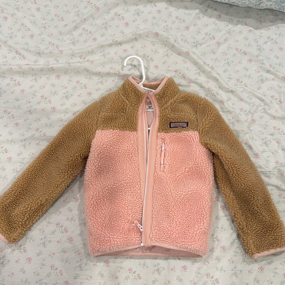 Vineyard vines kids fleece colorblock jacket size XS (5-6)